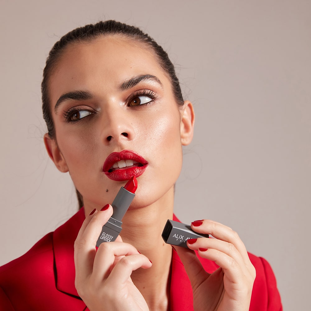 Glossy lipstick on sale